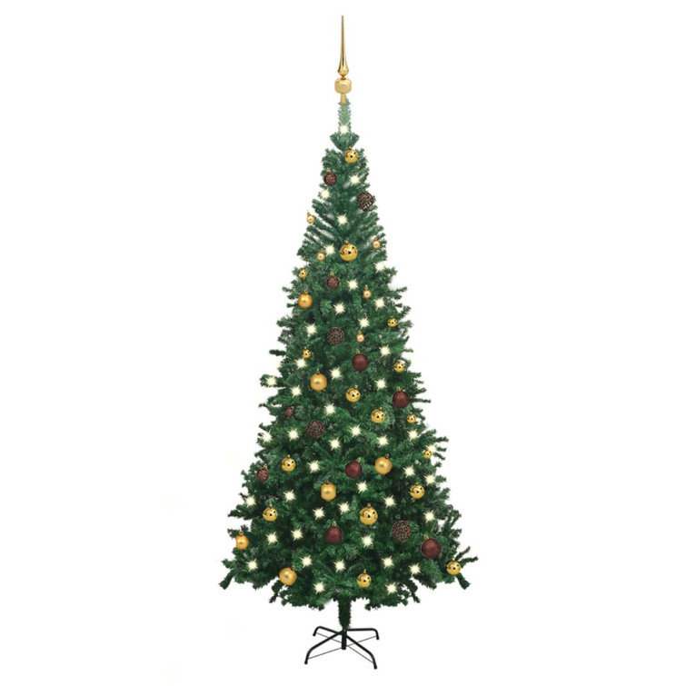 The Seasonal Aisle 240Cm H Green Cypress Christmas Tree with 150 LED